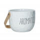 Vaso porta piante in ceramica con manico di bamboo