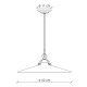 Lampada a sospensione grande in stile rustico in metallo e paralume in ceramica