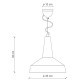 Lampada a sospensione dal design industrial e con diffusore a cono in ceramica