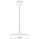 Lampada a sospensione grande industrial in metallo e paralume in ceramica