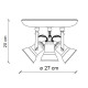 Lampada da soffitto dal design industrial con 3 diffusori in ceramica