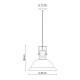 Lampada a sospensione in metallo in stile industrial con diffusore in ceramica