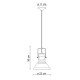 Lampada a sospensione piccola in stile industrial con diffusore in ceramica