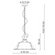 Lampada sospensione in metallo dallo stile industrial con diffusore in ceramica