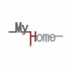 Attaccapanni a muro in legno con scritta my home 5 ganci in alluminio