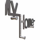 Attaccapanni per ingresso in legno con scritta myhome e 5 ganci