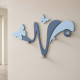 Appendiabiti a muro design moderno con farfalle in legno