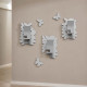 Appendiabiti a parete in legno con taglio laser ganci in alluminio con farfalle