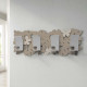 Appendiabiti a parete moderno in legno intagliato con farfalle e 4 ganci