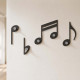Appendiabiti da muro con note musicali in legno e 5 ganci in alluminio