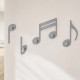 Appendiabiti da parete con note musicali in legno e 5 ganci 
