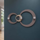 Appendiabiti da parete design moderno con cerchi in legno 3 ganci