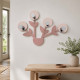 Appendiabiti da parete in legno di design moderno vaso con fiori