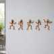 Appendiabiti da parete per cameretta bambini con omini danzanti e 5 ganci