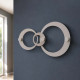 Attaccapanni a muro con cerchi in legno dal design moderno 
