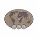 Orologio da parete con fusi orari in legno dal design moderno