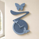 Orologio da parete con farfalle in legno dal design moderno