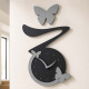 Orologio da parete con farfalle in legno