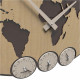 Orologio da parete con fusi orari in legno dal design moderno