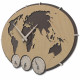 Orologio da parete con fusi orari in legno dal design moderno