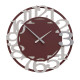 Orologio da parete moderno in legno con numeri decorativi e lancette in metallo