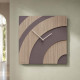 Orologio da parete quadrato in legno con design moderno e lancette in metallo