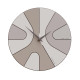 Orologio da parete rotondo in legno con design asimmetrico e lancette in metallo