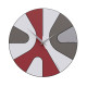 Orologio da parete rotondo in legno con design asimmetrico e lancette in metallo