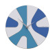 Orologio da parete rotondo in legno con design asimmetrico e lancette in metallo
