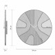 Orologio da parete rotondo in legno con design asimmetrico e lancette in metallo