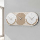 Orologio da parete con fusi orari e quadrante in legno