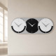 Orologio da parete con fusi orari e quadrante in legno