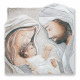 Capezzale sacra famiglia quadrato con bassorilievo dipinto a mano retro in legno