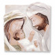 Capezzale sacra famiglia quadrato con bassorilievo dipinto a mano retro in legno