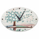 Orologio da parete ovale moderno con bassorilievo con retro in legno massello