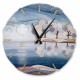 Orologio da parete rotondo con bassorilievo con retro in legno massello