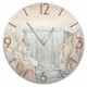 Orologio da parete rotondo grande con bassorilievo con retro in legno massello