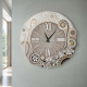Orologio da parete rotondo grande con bassorilievo con retro in legno massello