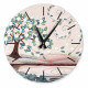 Orologio da parete rotondo grande con bassorilievo con retro in legno massello