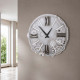 Orologio da parete rotondo medio con bassorilievo con retro in legno massello