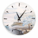 Orologio da parete rotondo moderno con bassorilievo con retro in legno massello