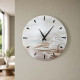 Orologio da parete rotondo moderno con bassorilievo con retro in legno massello