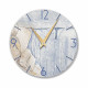 Orologio da parete rotondo piccolo con bassorilievo con retro in legno massello