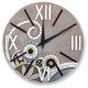 Orologio da parete rotondo piccolo con bassorilievo con retro in legno massello