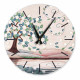 Orologio da parete rotondo piccolo con bassorilievo con retro in legno massello