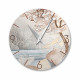 Orologio da parete rotondo piccolo con bassorilievo con retro in legno massello