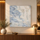 Quadro astratto con bassorilievo dipinto a mano con retro in legno massello