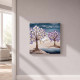 Quadro moderno con Bassorilievo dipinto a mano con retro in legno massello