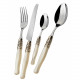 Set di posate 24pz con manico in madreperla e ghiera dorata collezione "Selene"