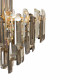 Lampadario piccolo con struttura dorata e diffusori in vetro